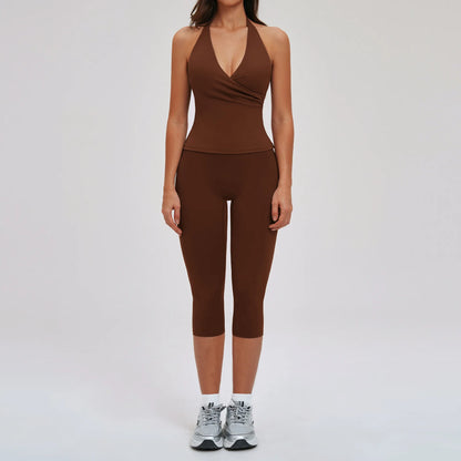 2PCS Yoga Set Women's Gym Clothes Sports Outfits Women Sportswear Fitness Suits Workout Long Sleeved Flared Pants Tracksuit