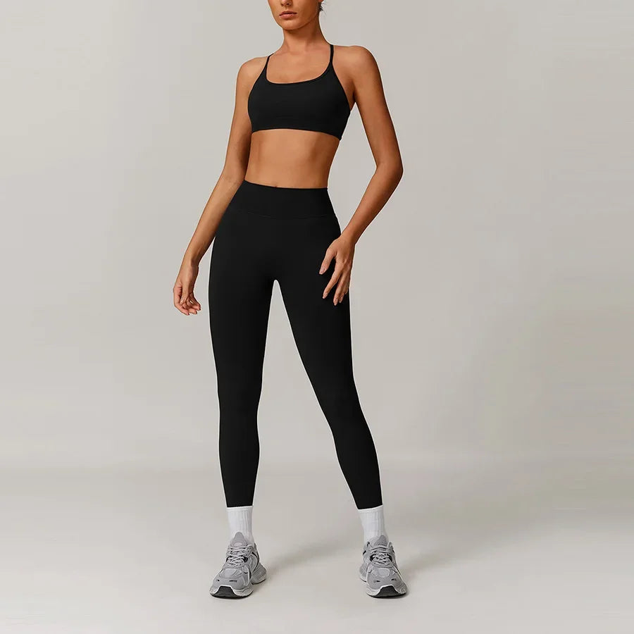 2PCS Yoga Seamless Set Sexy Gym Clothes Sportswear Yoga Suits For Women's Tracksuit Fitness Set Tracksuits Sports Yoga Bra Gym