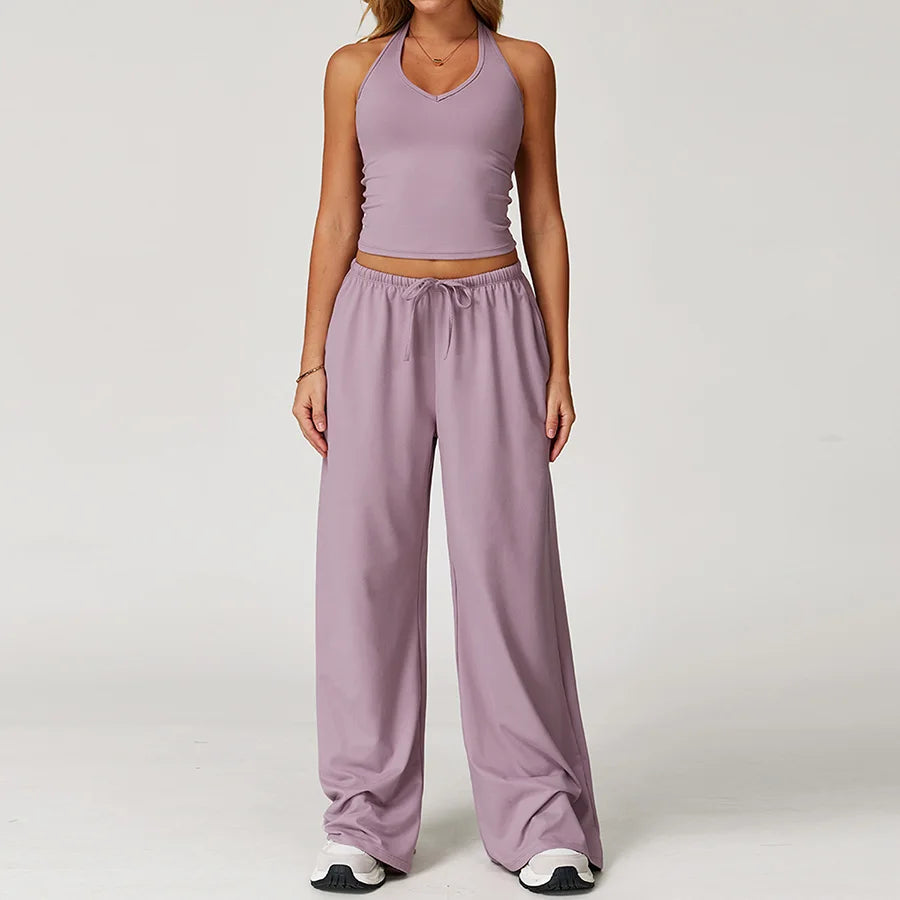 Conjunto de gimnasio amarillo para Yoga, ropa de 2 piezas para mujer, trajes de entrenamiento, ropa deportiva para Fitness,