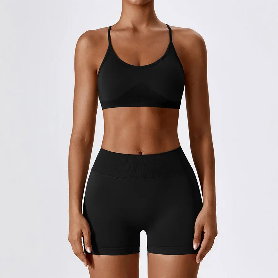 2PCS Yoga Seamless Set Sexy Gym Clothes Sportswear Yoga Suits For Women's Tracksuit Fitness Set Tracksuits Sports Yoga Bra Gym