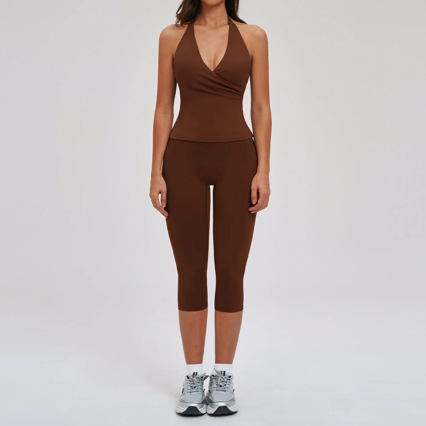 2PCS Yoga Set Women's Gym Clothes Sports Outfits Women Sportswear Fitness Suits Workout Long Sleeved Flared Pants Tracksuit