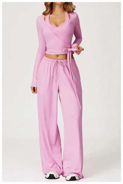 Conjunto de gimnasio amarillo para Yoga, ropa de 2 piezas para mujer, trajes de entrenamiento, ropa deportiva para Fitness,