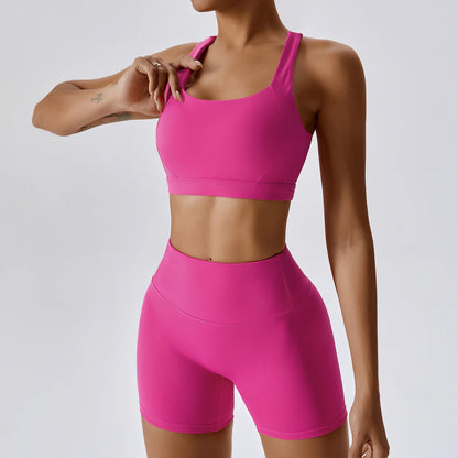 Spring Women's Yoga Outfit Set - Quick Dry Naked Feeling Sports Wear for Gym Training, Morning Running & Fitness Workout Clothes