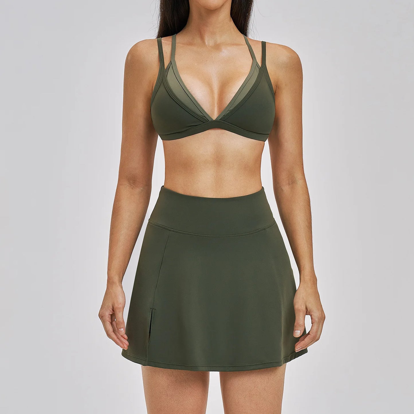 2PCS Yoga Suit Women Tracksuit Sports Bra High Waist Leggings Shorts Outfits Gym Set Fitness Shorts Workout Clothes Sportswear