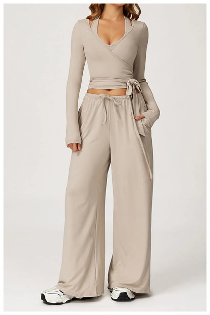 Conjunto de gimnasio amarillo para Yoga, ropa de 2 piezas para mujer, trajes de entrenamiento, ropa deportiva para Fitness,