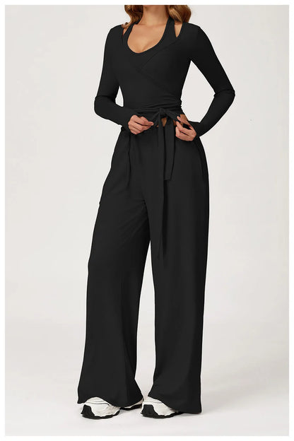 Conjunto de gimnasio amarillo para Yoga, ropa de 2 piezas para mujer, trajes de entrenamiento, ropa deportiva para Fitness,