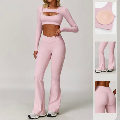 Conjunto de chándal de yoga para mujer, transpirable, de alta calidad