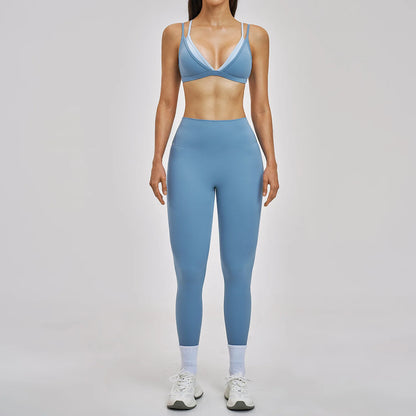2PCS Yoga Suit Women Tracksuit Sports Bra High Waist Leggings Shorts Outfits Gym Set Fitness Shorts Workout Clothes Sportswear