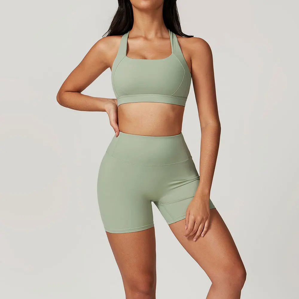 Spring Women's Yoga Outfit Set - Quick Dry Naked Feeling Sports Wear for Gym Training, Morning Running & Fitness Workout Clothes