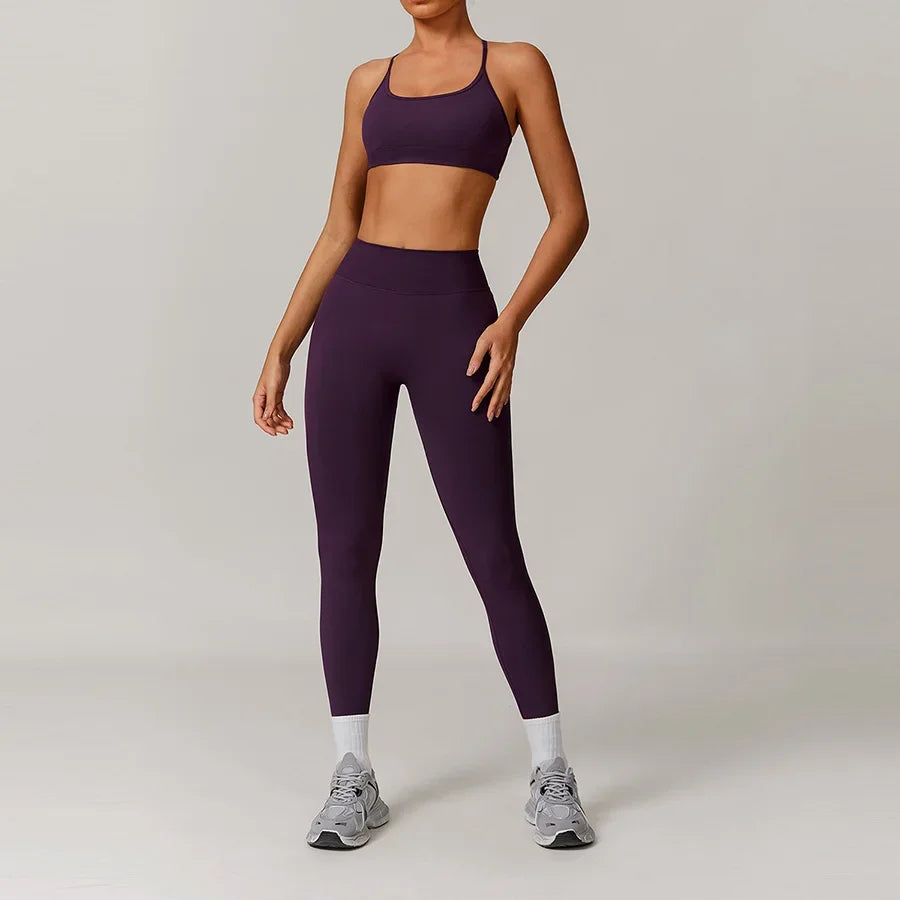 2PCS Yoga Seamless Set Sexy Gym Clothes Sportswear Yoga Suits For Women's Tracksuit Fitness Set Tracksuits Sports Yoga Bra Gym