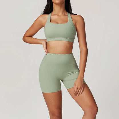 Spring Women's Yoga Outfit Set - Quick Dry Naked Feeling Sports Wear for Gym Training, Morning Running & Fitness Workout Clothes