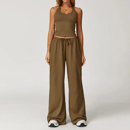 Conjunto de gimnasio amarillo para Yoga, ropa de 2 piezas para mujer, trajes de entrenamiento, ropa deportiva para Fitness,