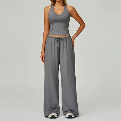 Conjunto de gimnasio amarillo para Yoga, ropa de 2 piezas para mujer, trajes de entrenamiento, ropa deportiva para Fitness,