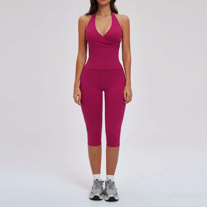 2PCS Yoga Set Women's Gym Clothes Sports Outfits Women Sportswear Fitness Suits Workout Long Sleeved Flared Pants Tracksuit