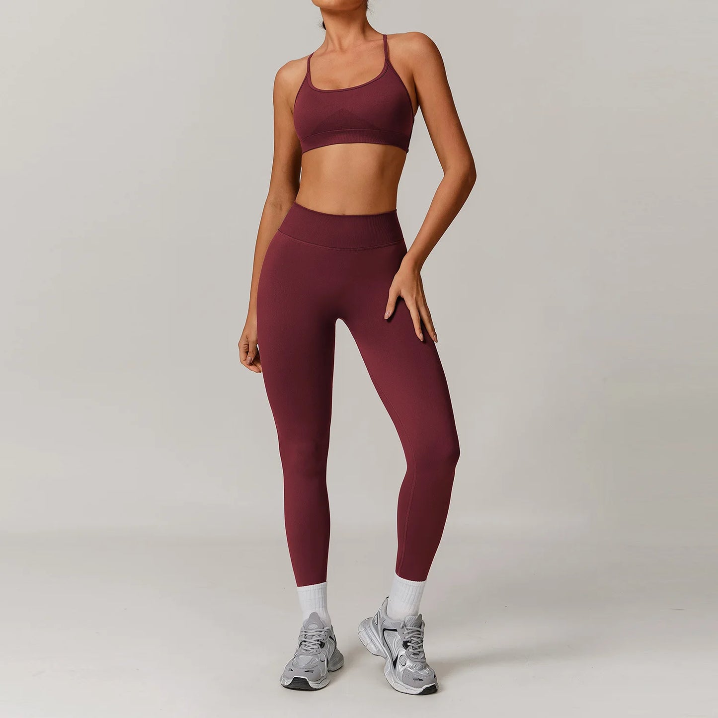 2PCS Yoga Seamless Set Sexy Gym Clothes Sportswear Yoga Suits For Women's Tracksuit Fitness Set Tracksuits Sports Yoga Bra Gym