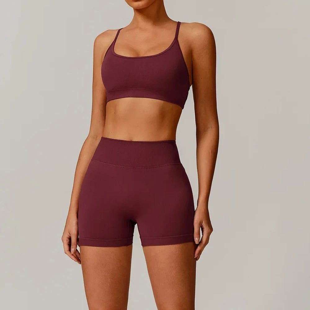 2PCS Yoga Seamless Set Sexy Gym Clothes Sportswear Yoga Suits For Women's Tracksuit Fitness Set Tracksuits Sports Yoga Bra Gym