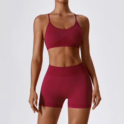 2PCS Yoga Seamless Set Sexy Gym Clothes Sportswear Yoga Suits For Women's Tracksuit Fitness Set Tracksuits Sports Yoga Bra Gym