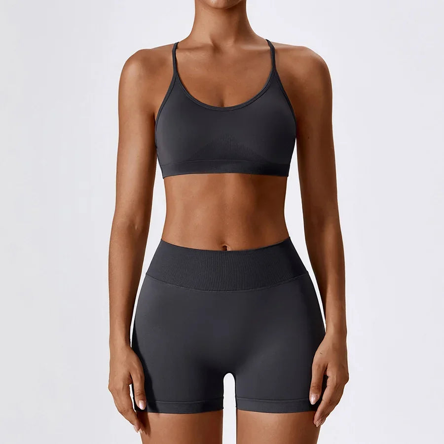 2PCS Yoga Seamless Set Sexy Gym Clothes Sportswear Yoga Suits For Women's Tracksuit Fitness Set Tracksuits Sports Yoga Bra Gym