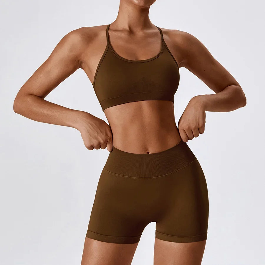 2PCS Yoga Seamless Set Sexy Gym Clothes Sportswear Yoga Suits For Women's Tracksuit Fitness Set Tracksuits Sports Yoga Bra Gym