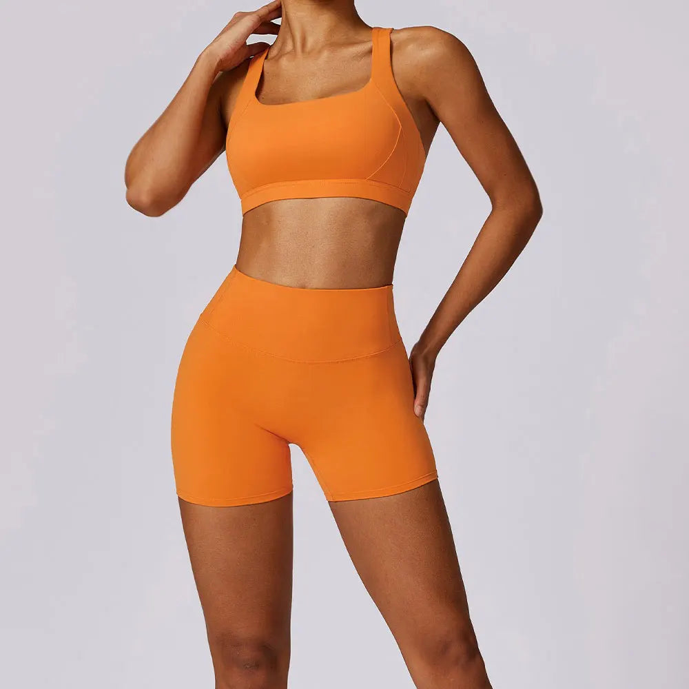Spring Women's Yoga Outfit Set - Quick Dry Naked Feeling Sports Wear for Gym Training, Morning Running & Fitness Workout Clothes