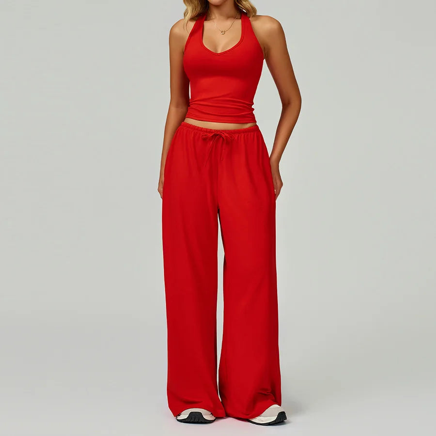 Conjunto de gimnasio amarillo para Yoga, ropa de 2 piezas para mujer, trajes de entrenamiento, ropa deportiva para Fitness,