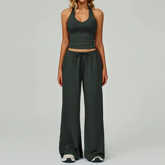 Conjunto de gimnasio amarillo para Yoga, ropa de 2 piezas para mujer, trajes de entrenamiento, ropa deportiva para Fitness,