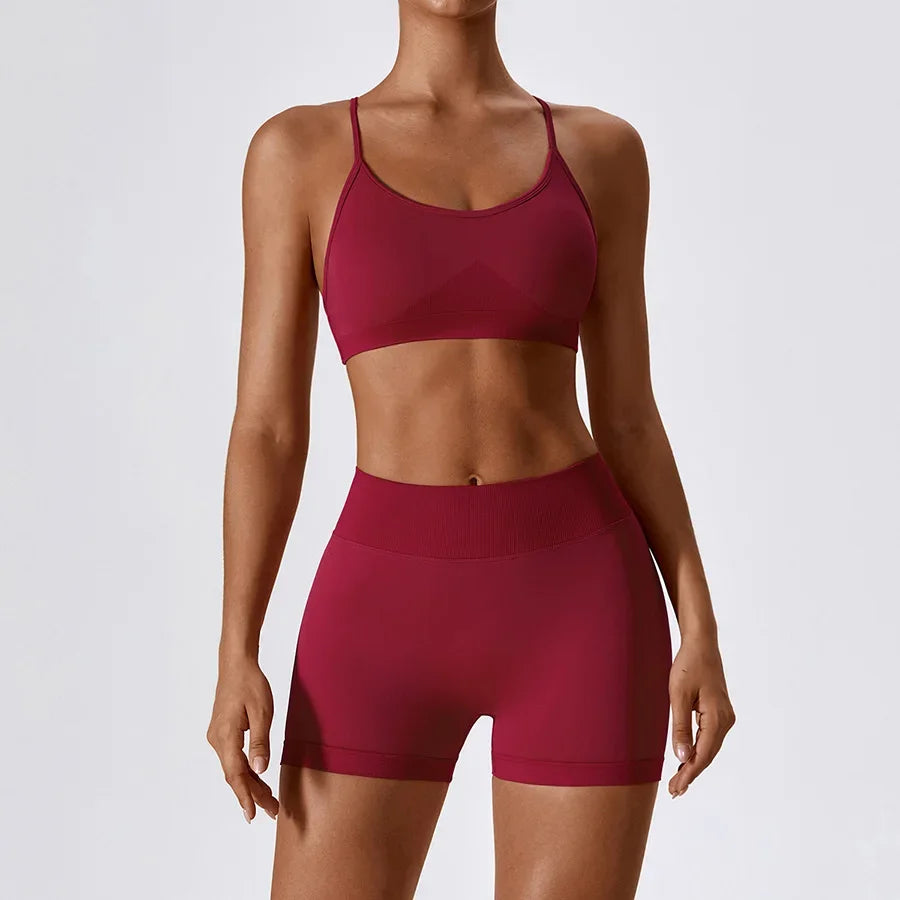 2PCS Yoga Seamless Set Sexy Gym Clothes Sportswear Yoga Suits For Women's Tracksuit Fitness Set Tracksuits Sports Yoga Bra Gym