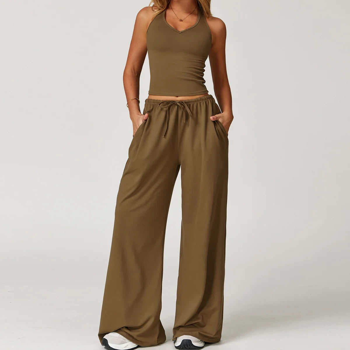 Conjunto de gimnasio amarillo para Yoga, ropa de 2 piezas para mujer, trajes de entrenamiento, ropa deportiva para Fitness,