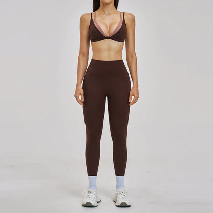 2PCS Yoga Suit Women Tracksuit Sports Bra High Waist Leggings Shorts Outfits Gym Set Fitness Shorts Workout Clothes Sportswear