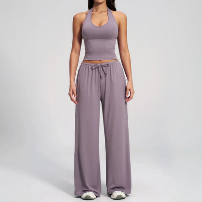 Conjunto de gimnasio amarillo para Yoga, ropa de 2 piezas para mujer, trajes de entrenamiento, ropa deportiva para Fitness,