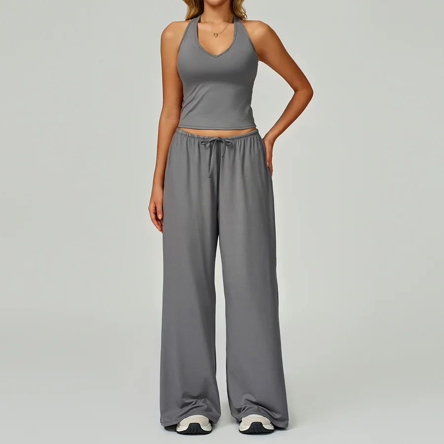 Conjunto de gimnasio amarillo para Yoga, ropa de 2 piezas para mujer, trajes de entrenamiento, ropa deportiva para Fitness,