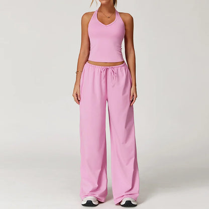 Conjunto de gimnasio amarillo para Yoga, ropa de 2 piezas para mujer, trajes de entrenamiento, ropa deportiva para Fitness,