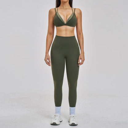 2PCS Yoga Suit Women Tracksuit Sports Bra High Waist Leggings Shorts Outfits Gym Set Fitness Shorts Workout Clothes Sportswear