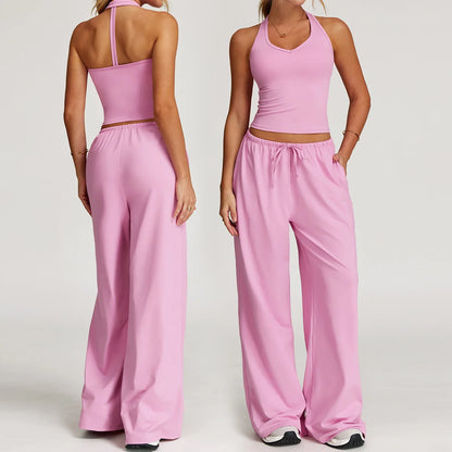 Conjunto de gimnasio amarillo para Yoga, ropa de 2 piezas para mujer, trajes de entrenamiento, ropa deportiva para Fitness,