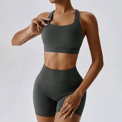 Spring Women's Yoga Outfit Set - Quick Dry Naked Feeling Sports Wear for Gym Training, Morning Running & Fitness Workout Clothes