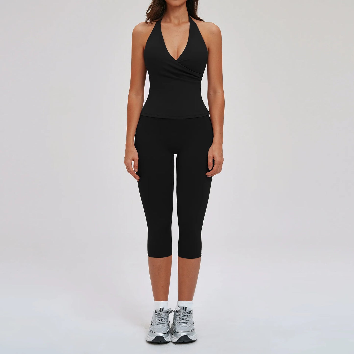 2PCS Yoga Set Women's Gym Clothes Sports Outfits Women Sportswear Fitness Suits Workout Long Sleeved Flared Pants Tracksuit