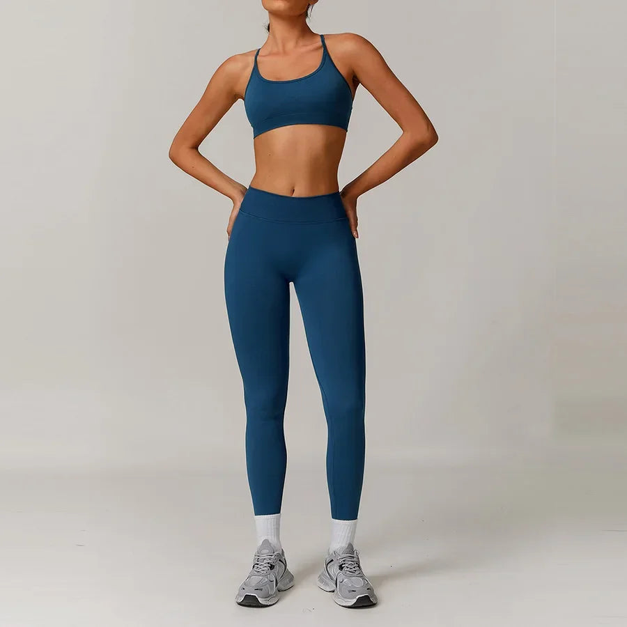 2PCS Yoga Seamless Set Sexy Gym Clothes Sportswear Yoga Suits For Women's Tracksuit Fitness Set Tracksuits Sports Yoga Bra Gym